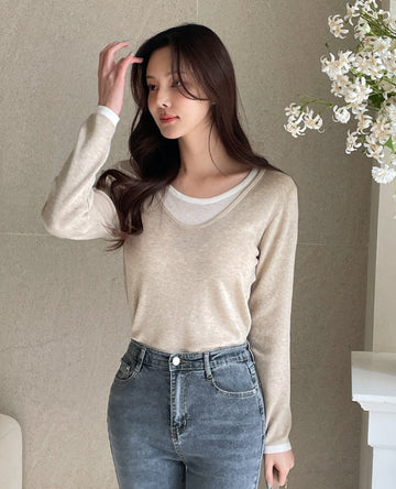 Ally Layered V-Neck Knit